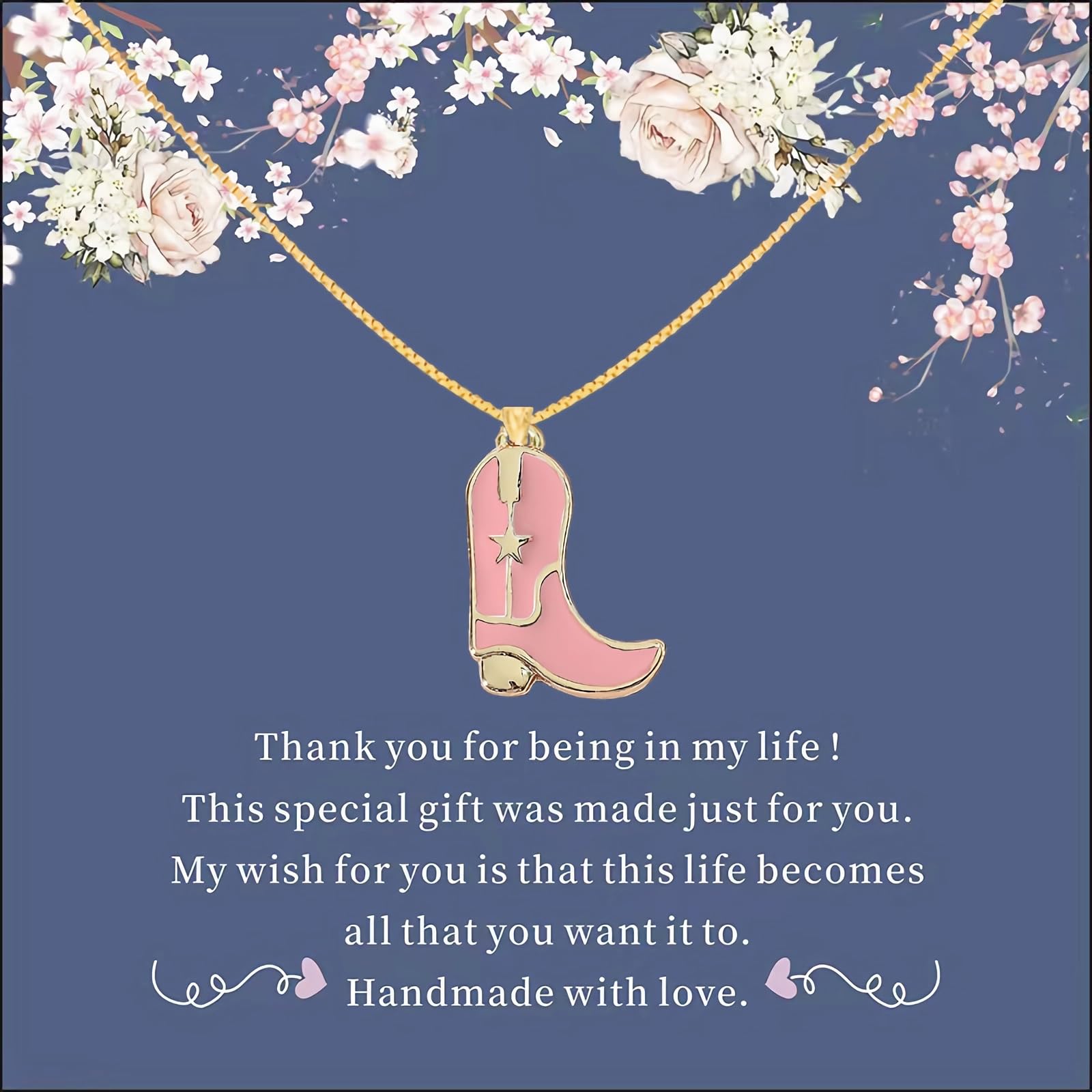 BUBGDYFO Cowgirl Country 14k Western Cowboy Boot Necklace Jewelry for Women - Perfect Western Jewelry for Women Cowgirl