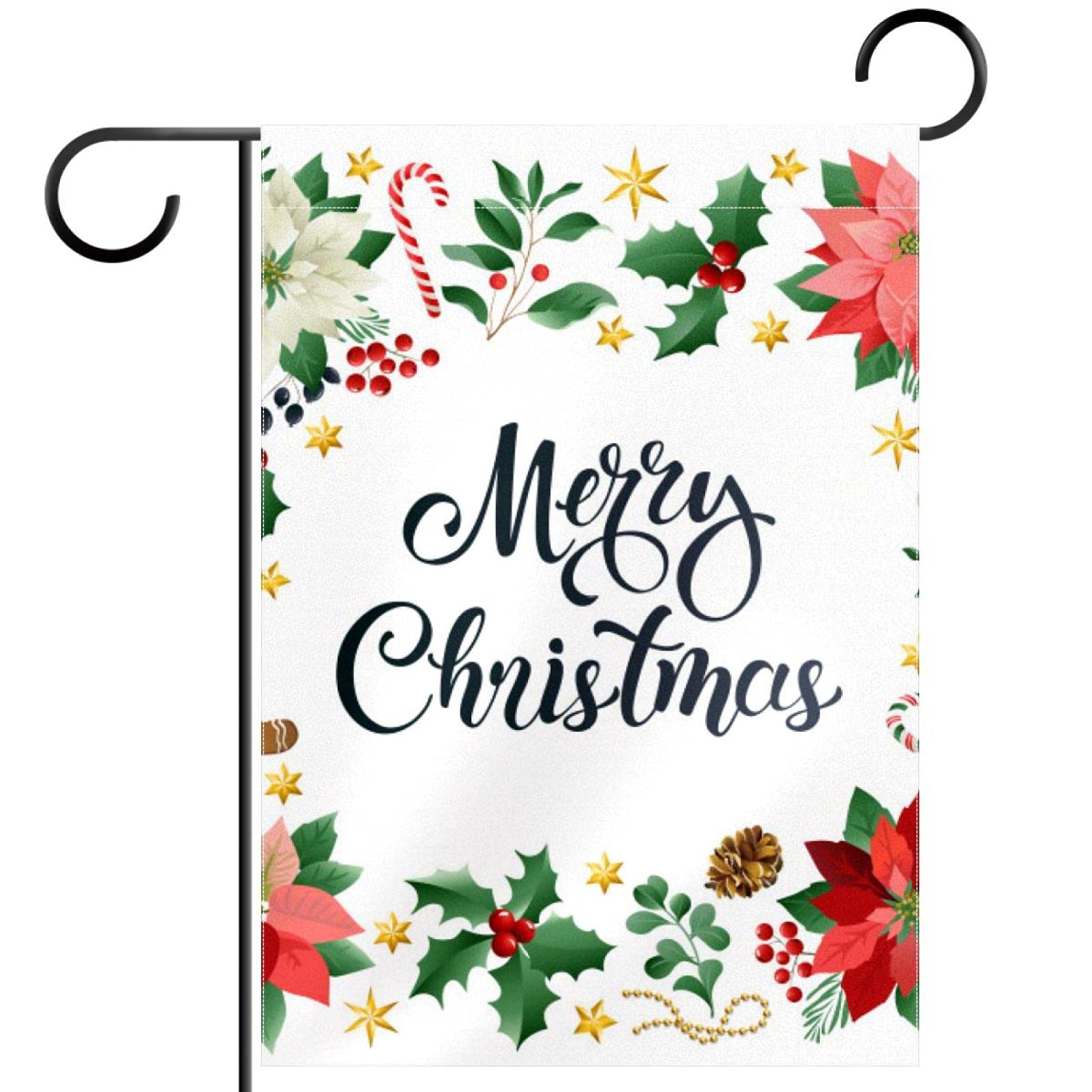 Drapeau de jardin Noël haut de gamme double face en toile résistante
