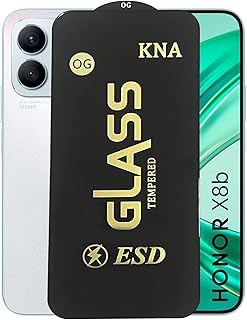 شاشة حماية أمامية مضادة للكهرباء الساكنة من الزجاج المقوى بدرجة صلابة 9 لموبايل هواوي هونر X8B - شاشة إي اس دي كاملة اللصق (لموبايل X8B)