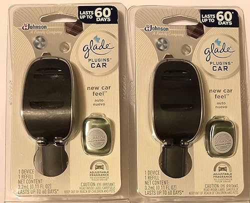 Glade Plugins - Kit de inicio para coche, nuevo sensación de coche, el kit de inicio contiene 1 dispositivo y 1 recambio - Paquete de 2 kits de