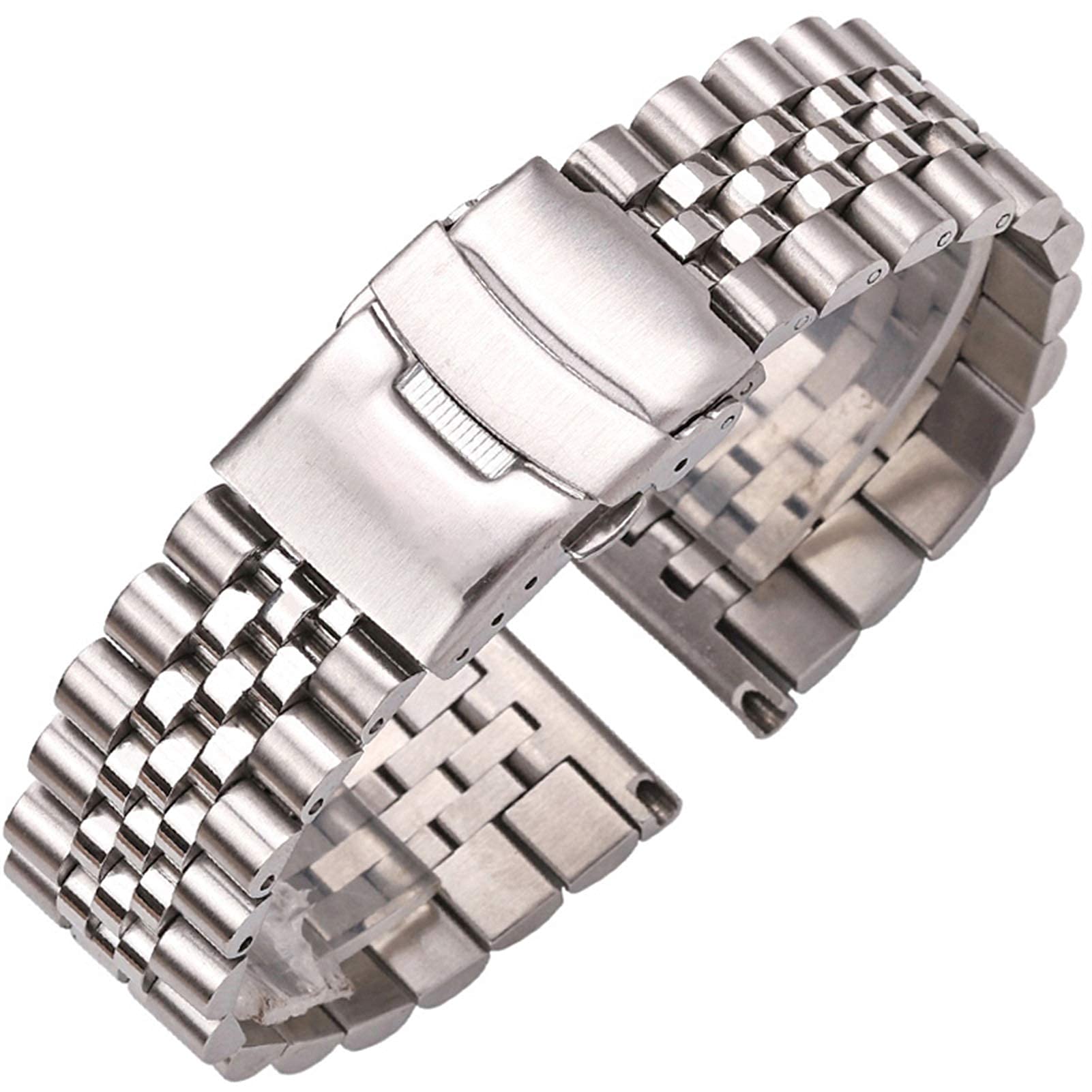 , bransoleta ze stali nierdzewnej pasek do zegarka 20mm 22mm 24mm srebrne dodatki metalowe