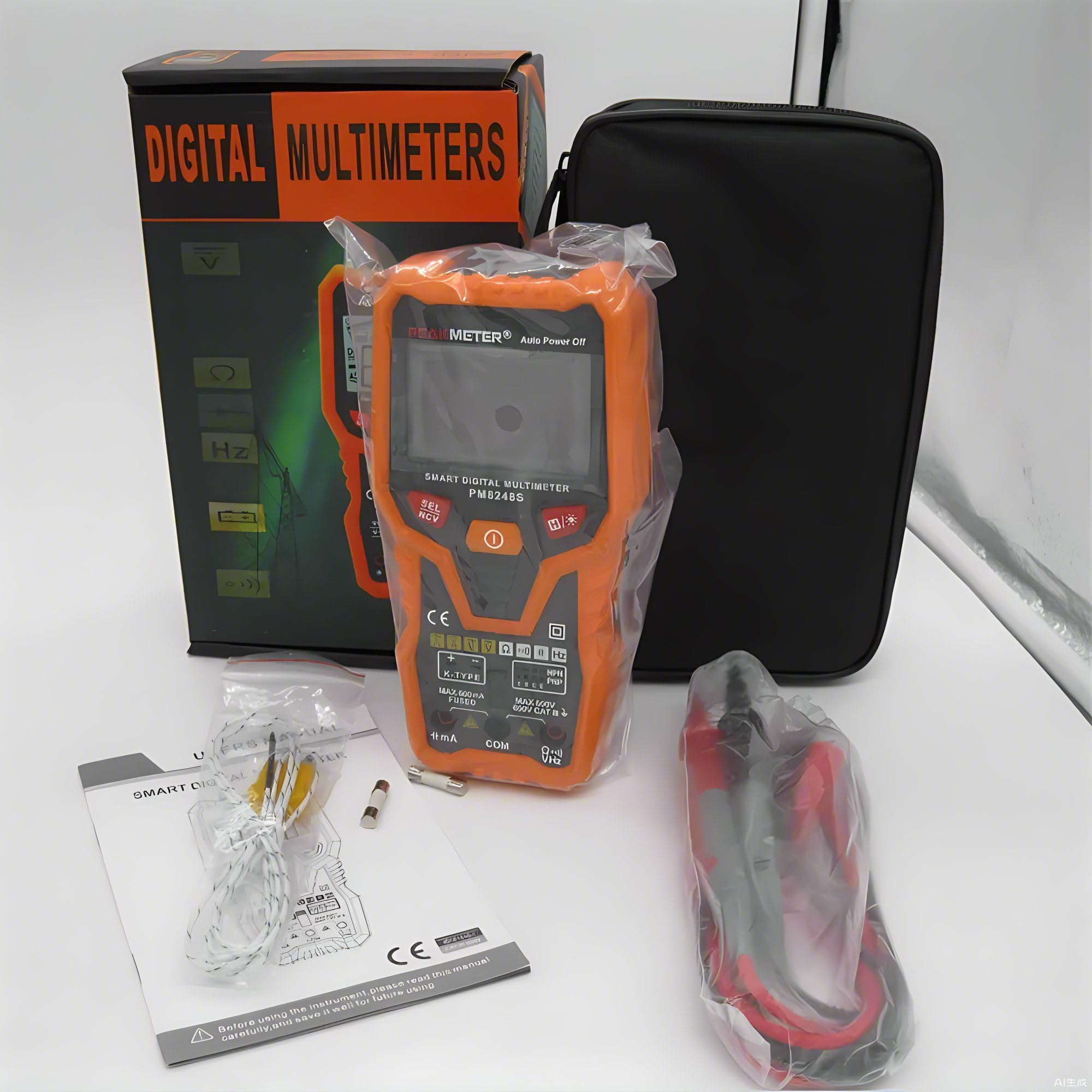 PEAKMETERPM8247S PM8248S Digital AC DC Multimeter Smart AutoRange Professional Digital Multi meter Ammeter Voltmeter with NCV Frequency Backlight full automatic Multi-meter(PM8247S)