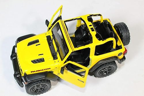 Miniatura 24 de KiNSMART - Jeep Wrangler Rubicon Off Road 4x4 5 pulgadas Escala 1:34 Die Cast Modelo Réplica de Coche de Juguete Opentop Juego de 4 Opentop