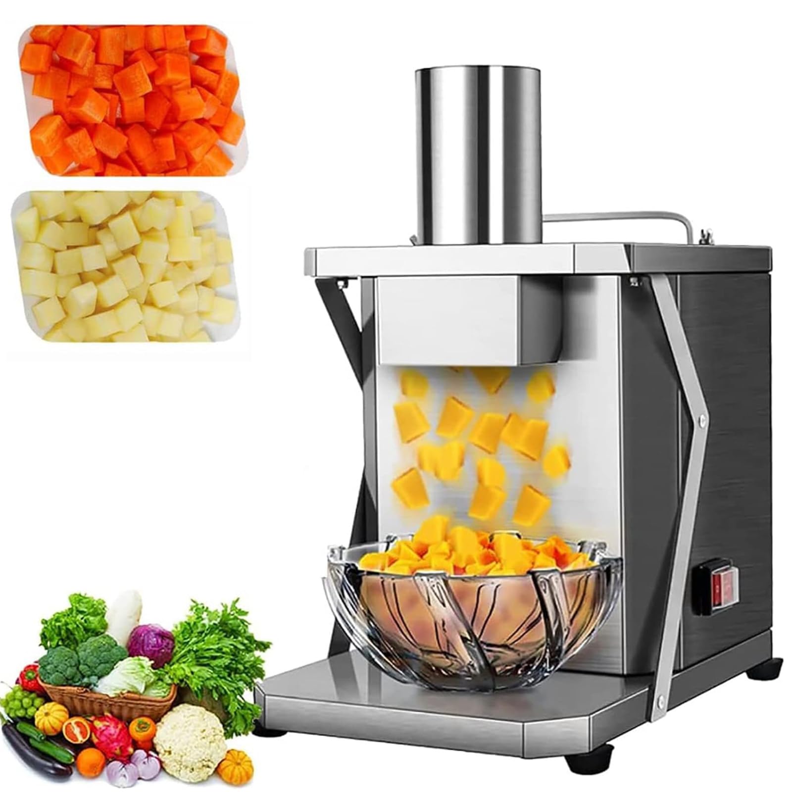 Amazon.co.jp: 電動野菜ダイサー商業用、200W野菜スライサー自動