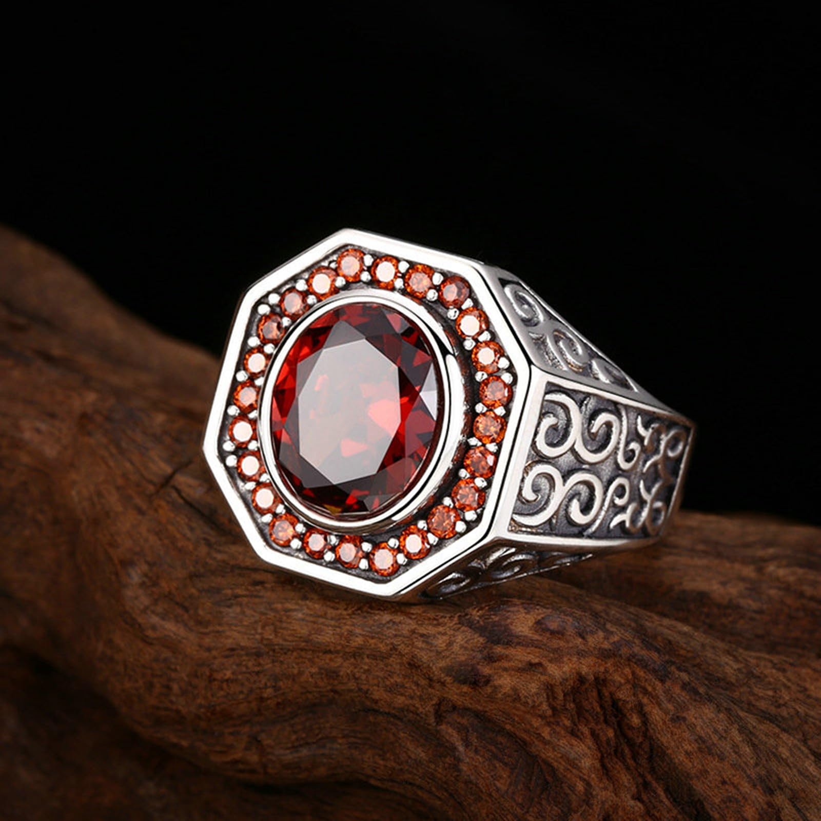 Anello Uomo Argento 925 Vero Anelli Regolabili Argento Uomo