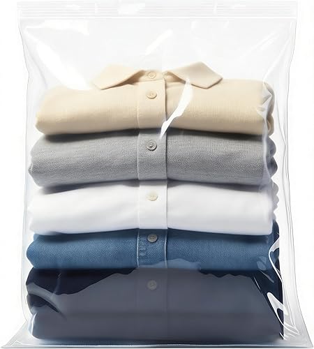 Bolsas de almacenamiento extra grandes, sello de cremallera, 3.1 mil de grosor, resistentes, 5 galones 18 x 24 pulgadas, bolsas de plástico jumbo