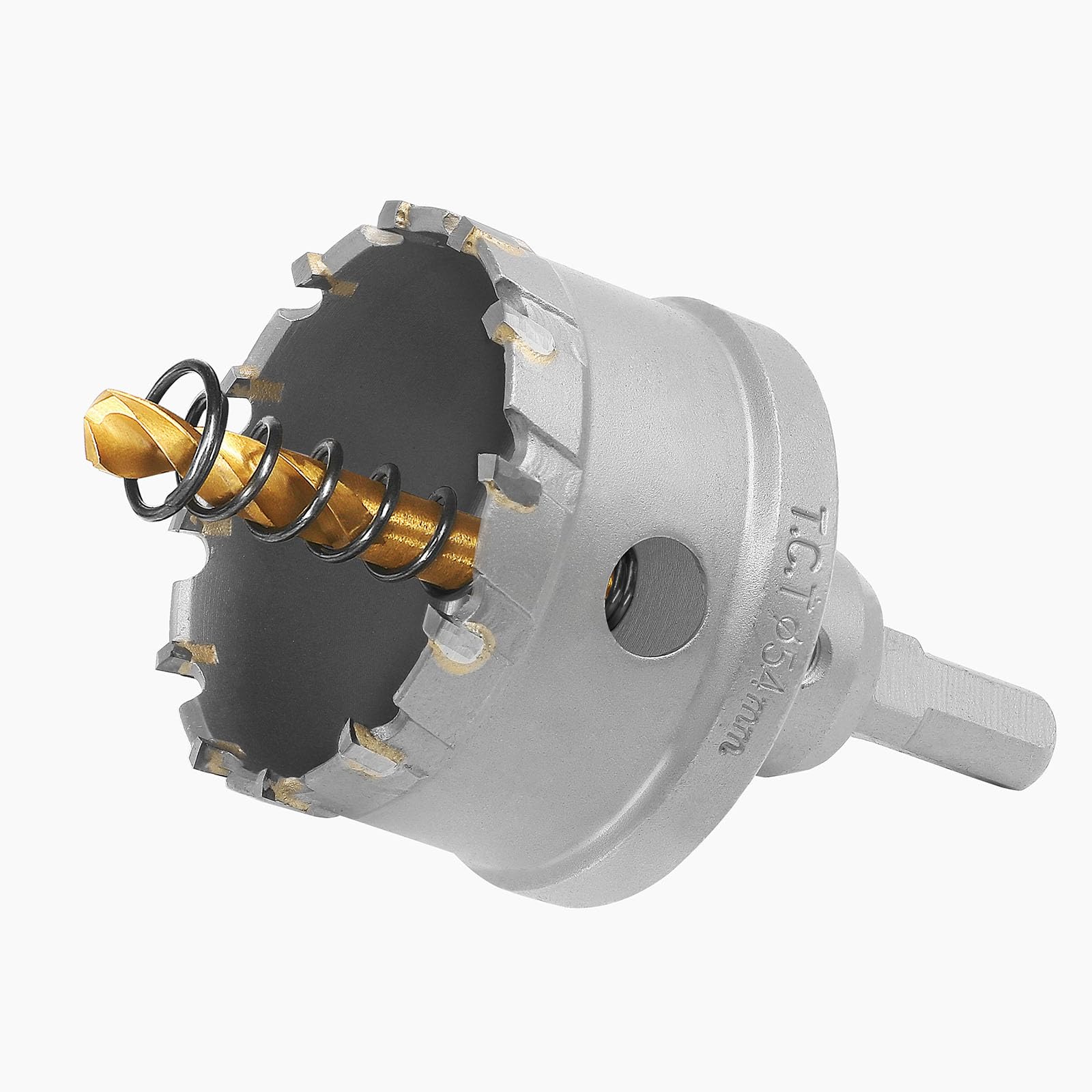 AOKAIMIAR 2-1/8 Inch Carbide Hole Saw with Titanium Plated Center Drill Bit, Heavy Duty TCT Hole Saw Metal Hole Cutter for Stainless Steel Iron Copper