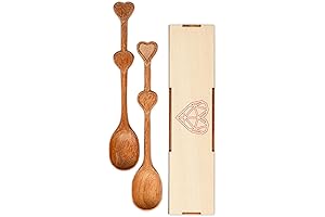 Picture-Perfect Wooden Heart-Shaped Serving Spoons