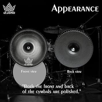 6 inch Low Volume Splash Cymbal, Small Quiet Silent Cymbal for Pratice (Black,1Pieces)