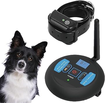 Wireless Dog Fence, Electric Dog Fence & Remote Training Collar, IP67 Waterproof Rechargeable, Vibration & Shock, Pets Boundary Containment System, Suitable and Harmless for All Dogs,for1dog