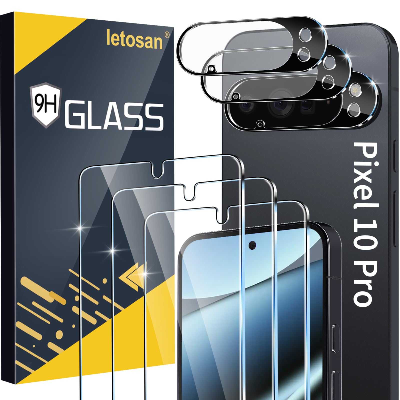 Photo 1 of letosan Pixel 10 Pro Screen & Camera Lens Protector (6 Pack)