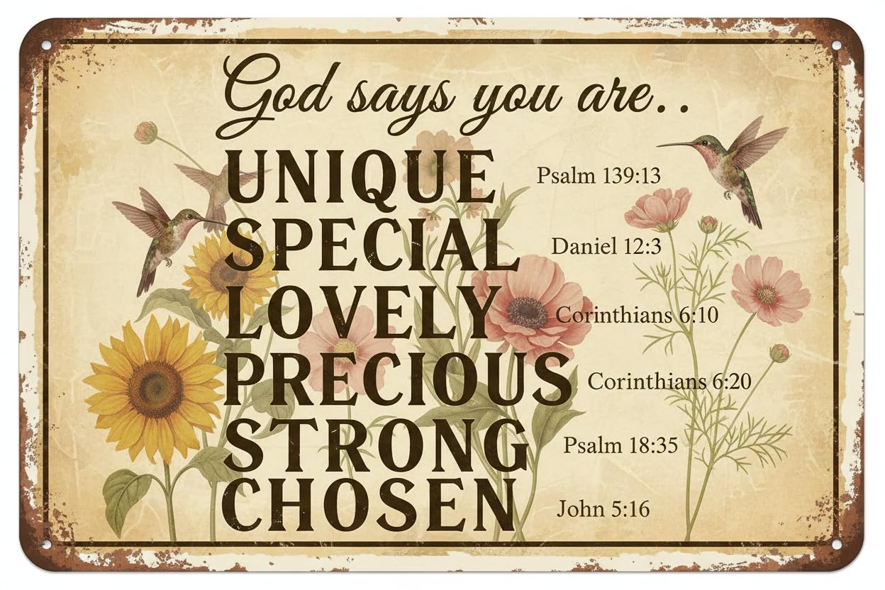 God Says You Are Amazing Garden Tin Sign, 8x12 Inch