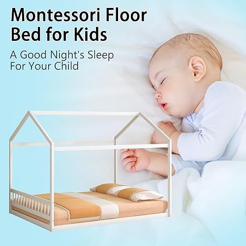 Miniatura 7 de Cama de suelo Montessori Queen Montessori, marco de cama Queen para niños, marco de cama de casa para niños y niñas, cama de plataforma de casa para