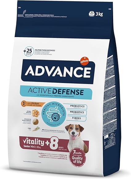 Advance Mini Senior: Pienso para Perros Mayores de Razas Pequeñas con Pollo, 3kg
