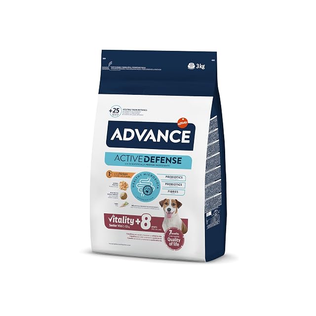 Advance - Pienso para perros sénior Advance Vitality Mini +8 años pollo