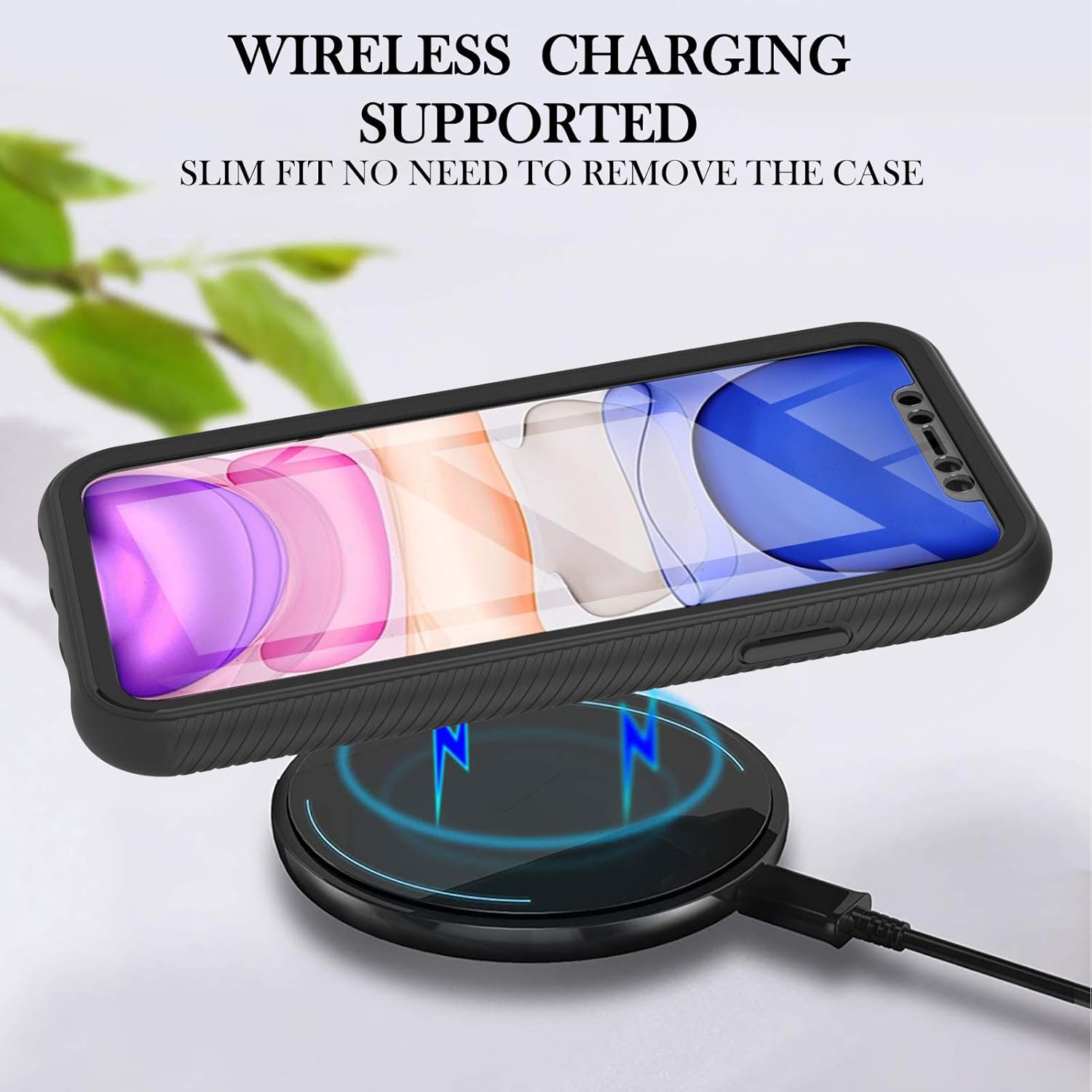 Knoowcase for iPhone 11 Case Built-in Screen Protector iPhone 11 Phone Case Shockproof Full Body Protection Rubber Bumper Stylish Clear Rugged Back Shell Case, Black 5 71BykGpZfvL. AC SL1500