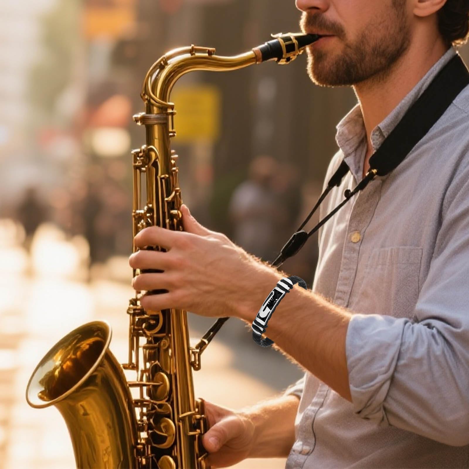 Saxophone Gifts for Men, 4pcs Gift Set for Saxophone Lovers, Music Present Gifts Set With Funny Novelty Socks