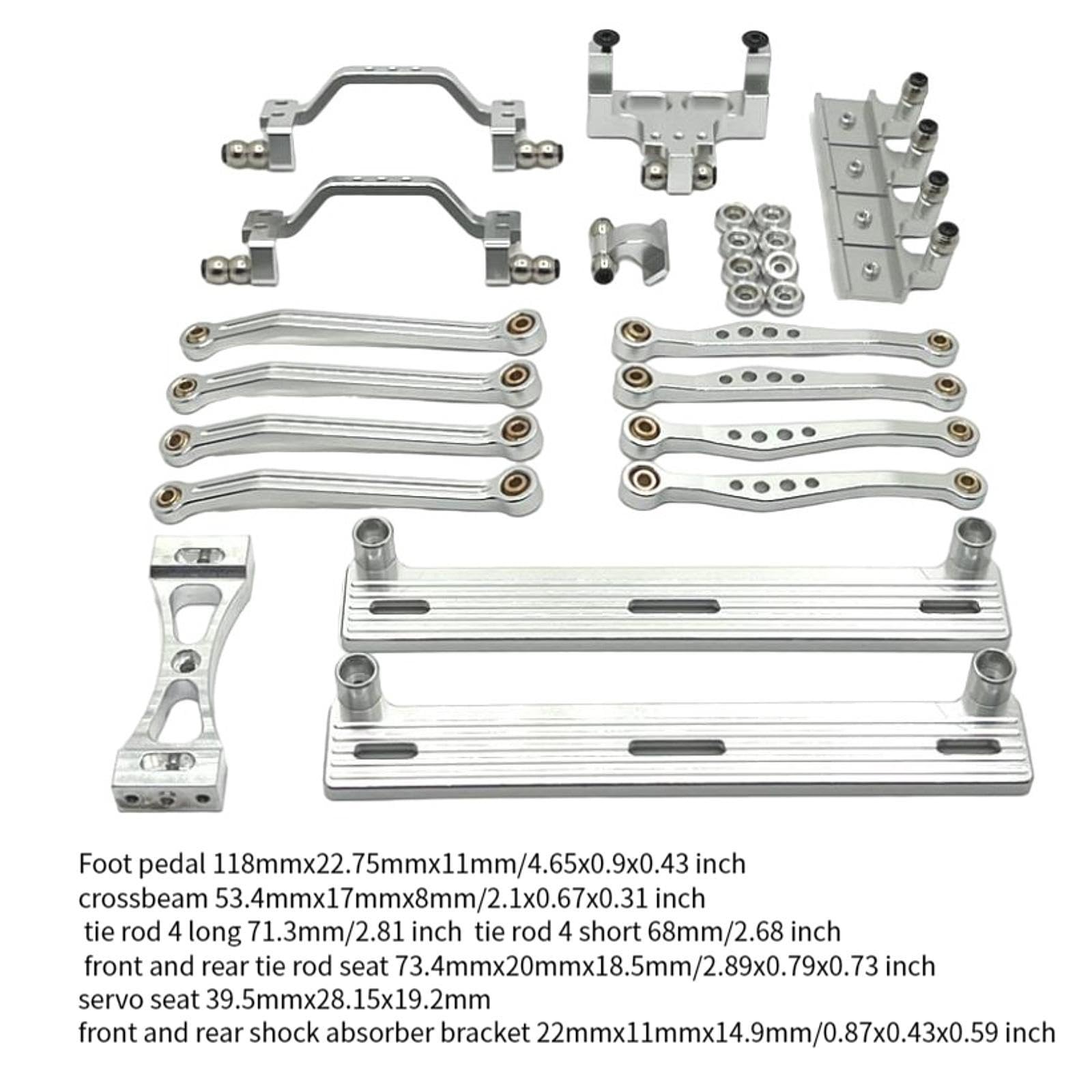 Kit De Mejora RC Metálico con Placa Lateral De Esquiva Y,Plata