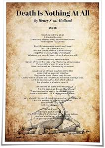 Amazon.com: Jelyfisg Death Is Nothing At All Poem Wall Art Poetry ...