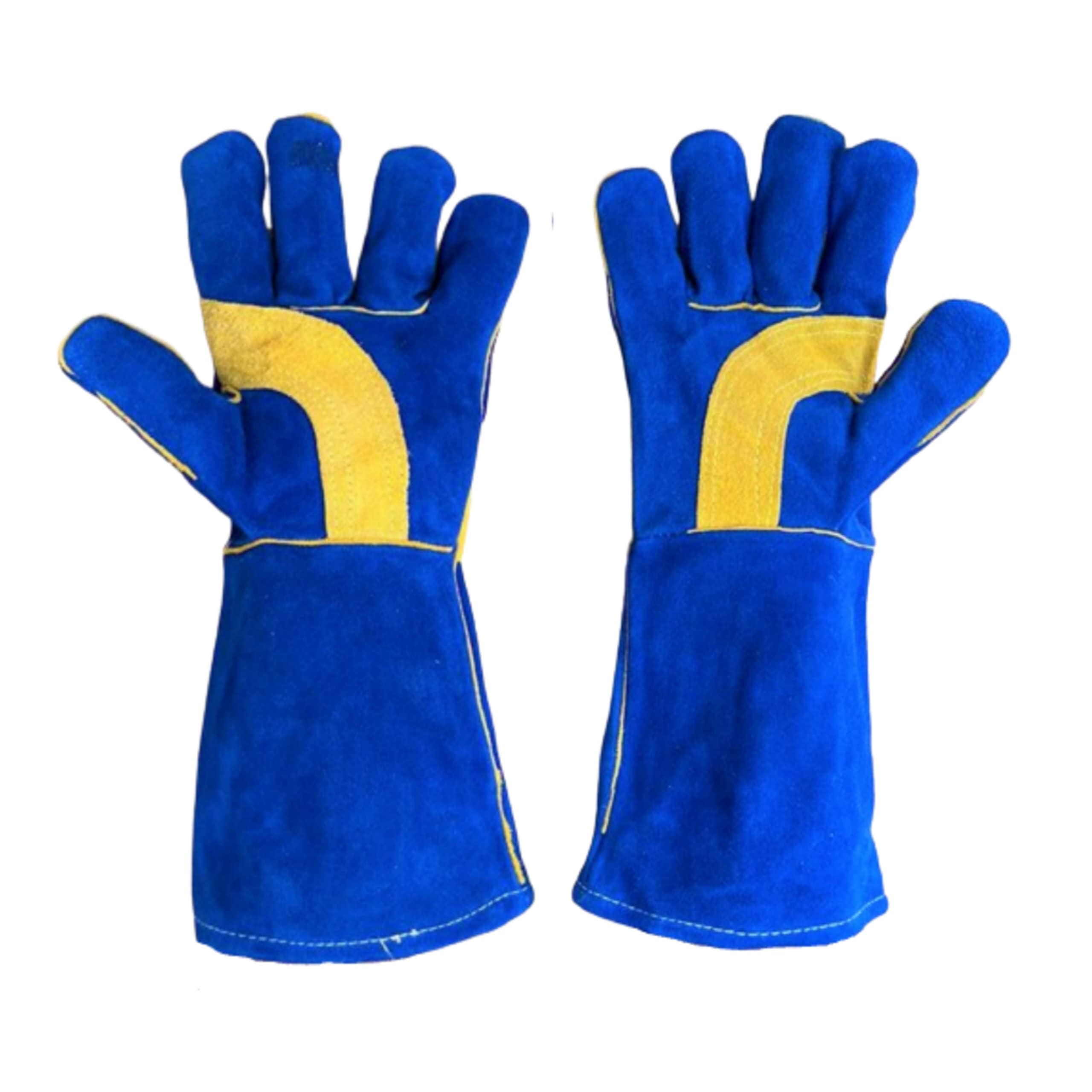 Heavy Duty Durable Heat Resistant Welding Leather Works Fire Resistant Gloves Made in India Leather Safety Gloves (Black, Pack of 1 Pair)