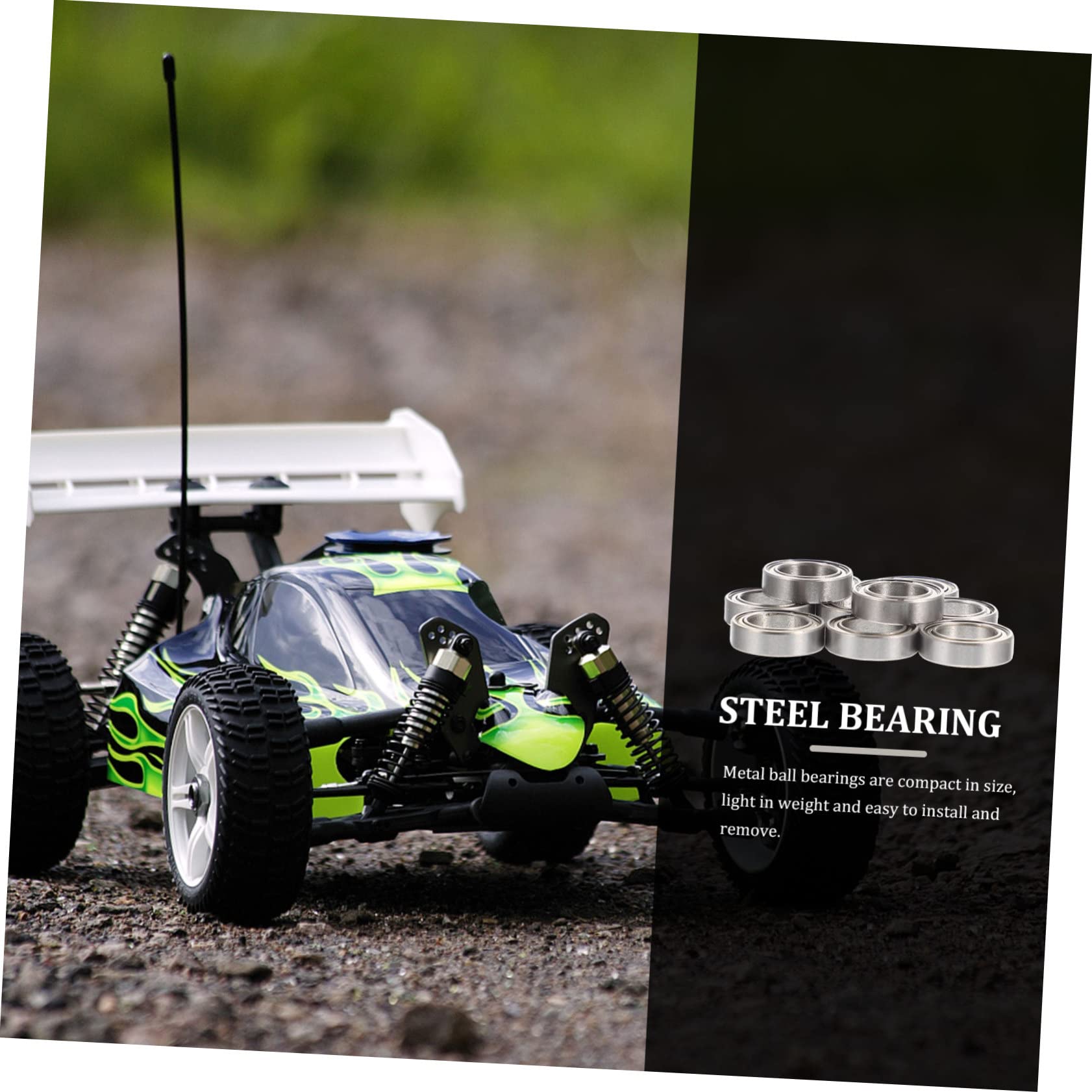 COSMEVIVI 10 Pack Car Bearings 7 * 11 * 3mm Metal Ball Bearings for Car Modification