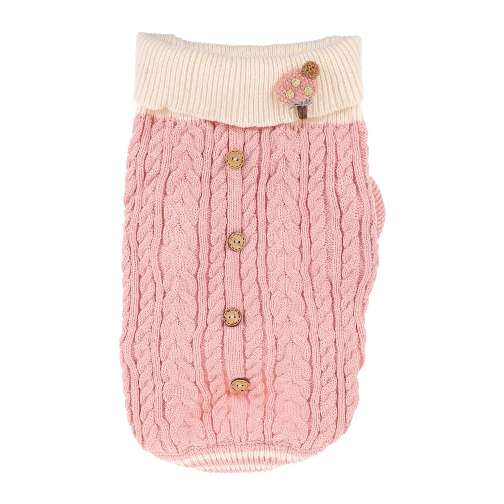 BESPORTBLE 3pièces Sweater pour Chien Vêtement Hiver Pull Chaud Coton pour Chiens Costume Confortable pour Animaux De Compagnie Rose XS