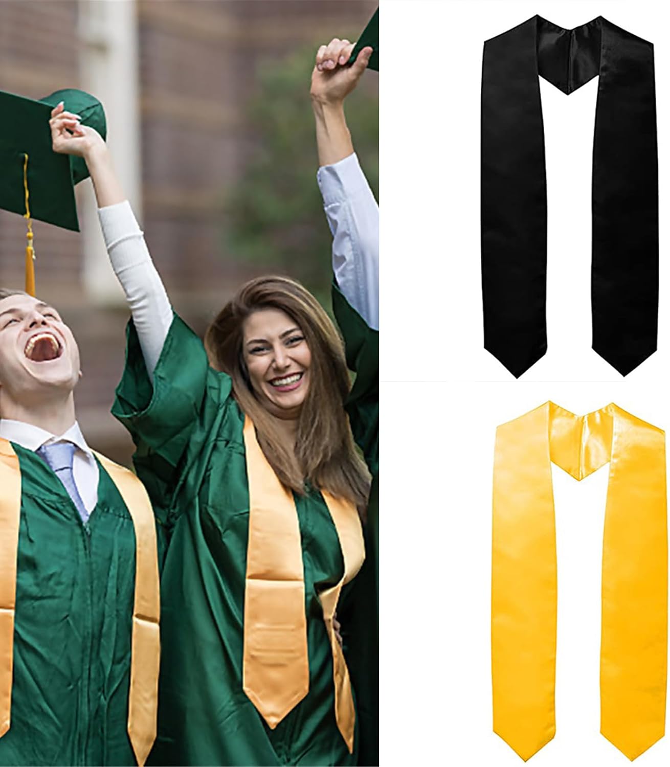 Graduation Stole For Academic Commencements Teens Unisex Plain Choir Stole Lightweight Student College Honor Shawl - Image 2