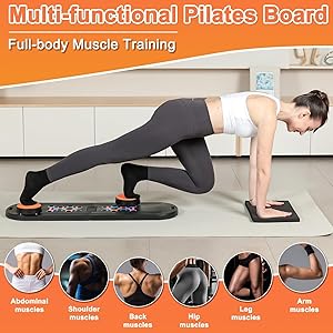 VBZP Pilates Board - Pilates Reformer Set, Portable and Foldable Pilates Board for Home Workout, Multifunctional Pilates Board for Women, Pilates Reformer Machine for Home Exercise