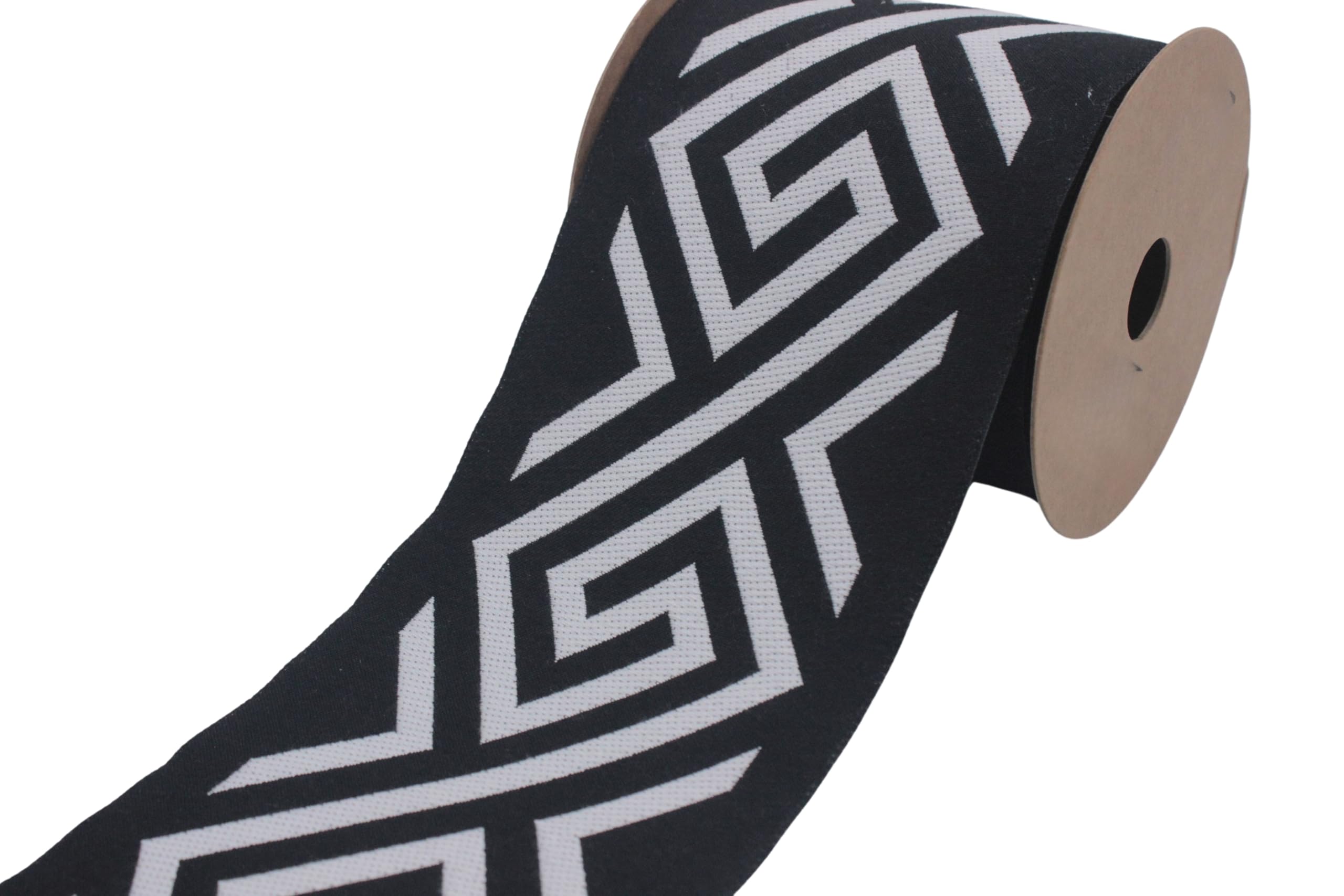Ruban jacquard géométrique large de 100 mm pour structurer et sublimer vos rideaux