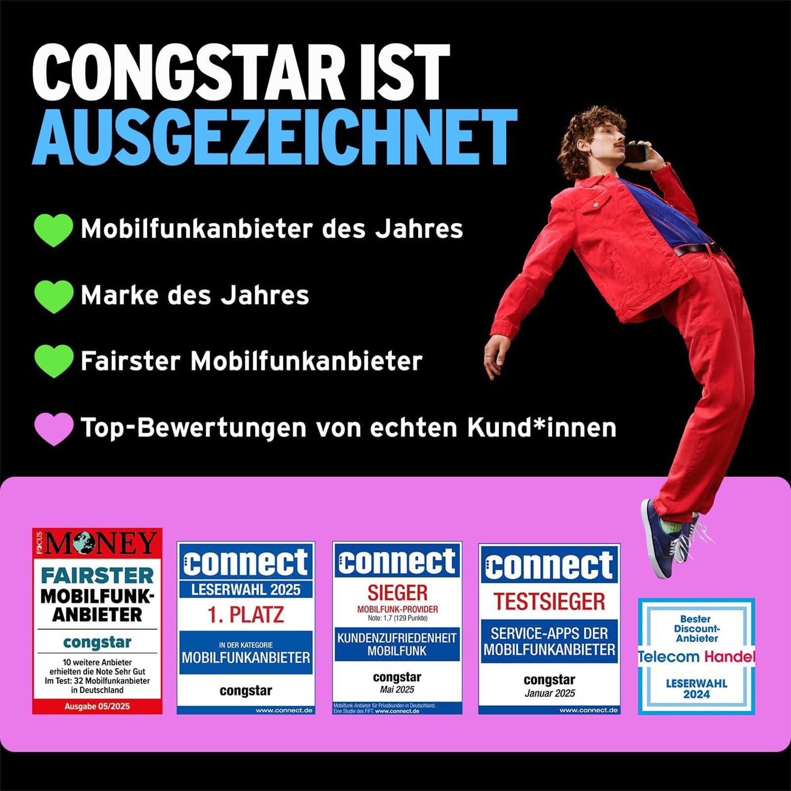 congstar Prepaid Bundle Prepaid L mit Samsung Galaxy A05s, 64GB, schwarz