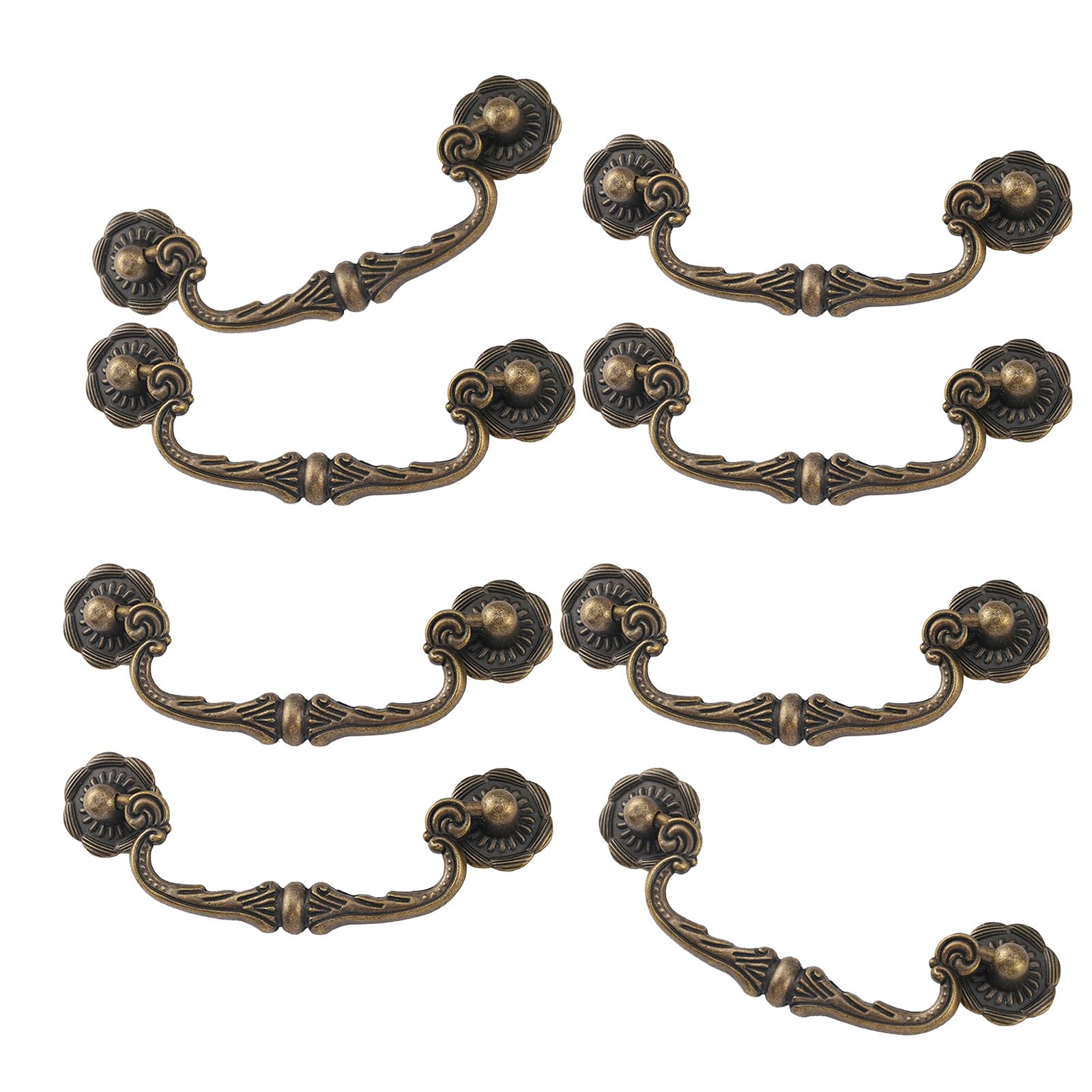 Piceioep Multicolor Traditional Chinese Design Bronze Drawer Handles With 86Mm Hole Center For Smooth Hold In Multiple Home Lodgings Grip Pull