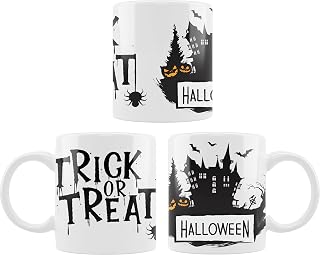 mug HALLOWEEN SCARY HOUSE - ceramic Super Mug - Novelty Office Coffee Gift Tea Cup Present Funny Mug