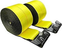 Vista 8 de Correas de cabrestante de 4 pulgadas x 30 pies (10 unidades) - 5400 libras WLL - Ganchos planos, remolque de plataforma plana, amarre de camión