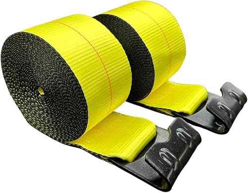 Miniatura 8 de Correas de cabrestante de 4 pulgadas x 30 pies (10 unidades) - 5400 libras WLL - Ganchos planos, remolque de plataforma plana, amarre de camión