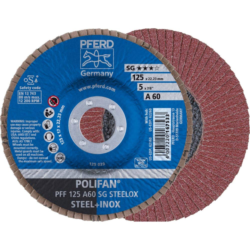 Lot de 10 disques à lamelles en acier inoxydable pour chevaux PFF 125 A 60 SG : 67606125