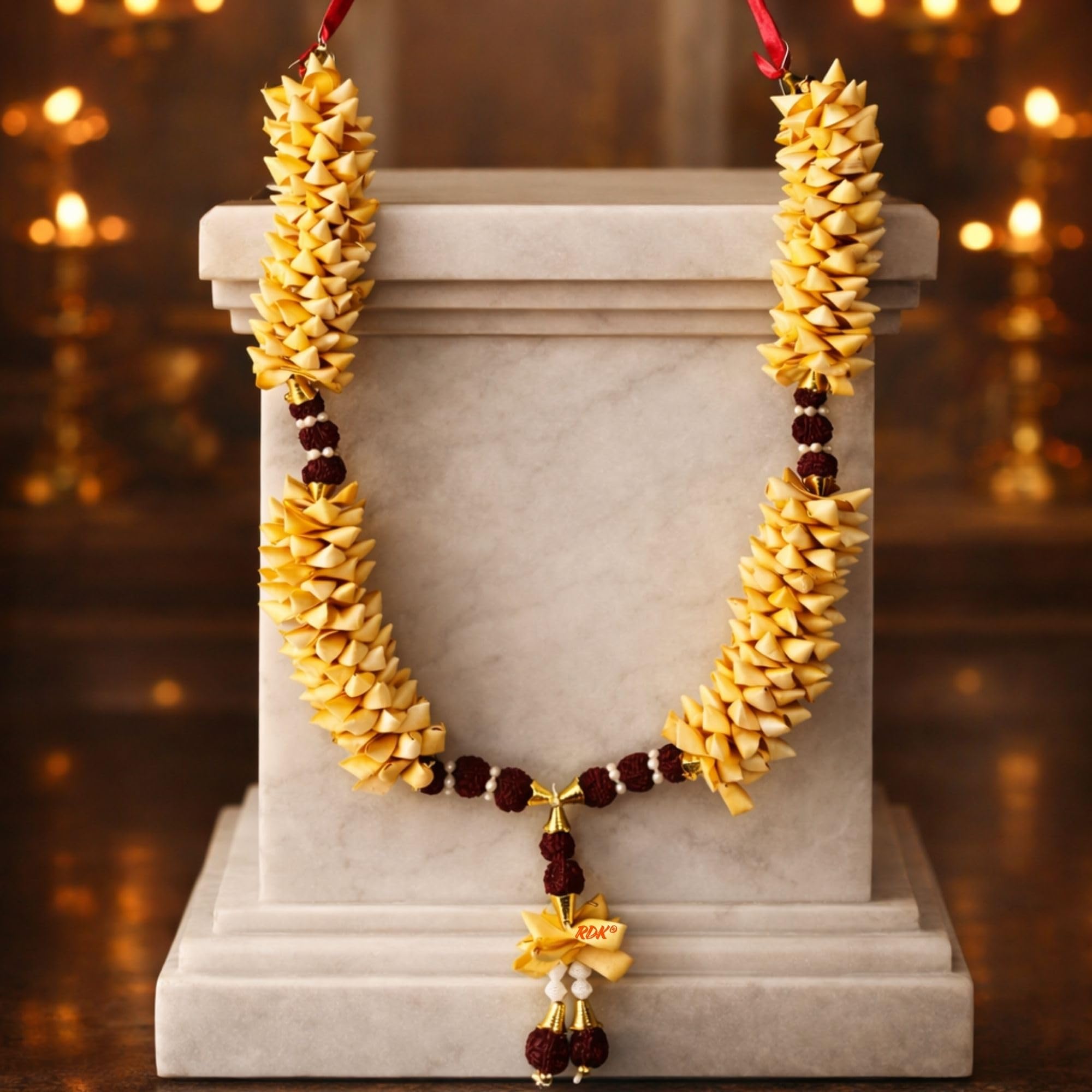 Sandalwood Photo Frame Garland - Haar Mala for Pooja -10 Sandalwood Photo Frame Garland - Haar Mala for Pooja -10
