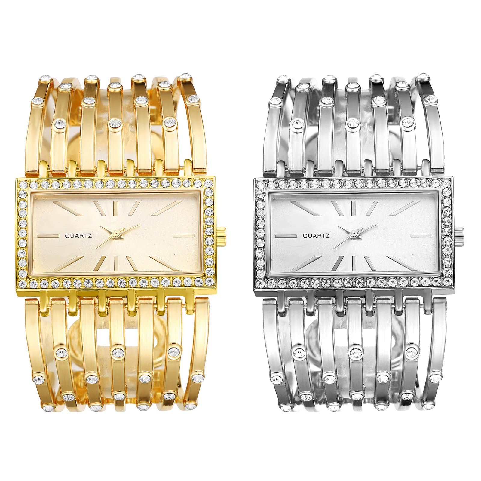 JewelryWe Herren Übergroße Armbanduhr DREI Zeitzone Analog Q