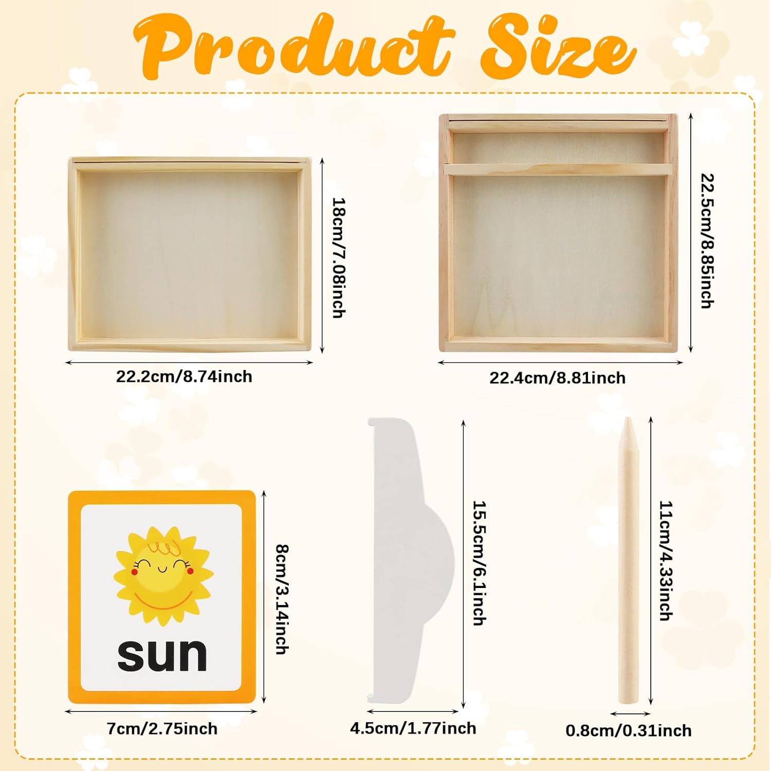 2 Set Sand Tray Toys Wooden Sand Writing Tray for Kids Classroom Home Learning Educational Sensory Toy Educational Sand Tray for 3 4 5 Year Old Kids Perfect Preschool Classroom Gift