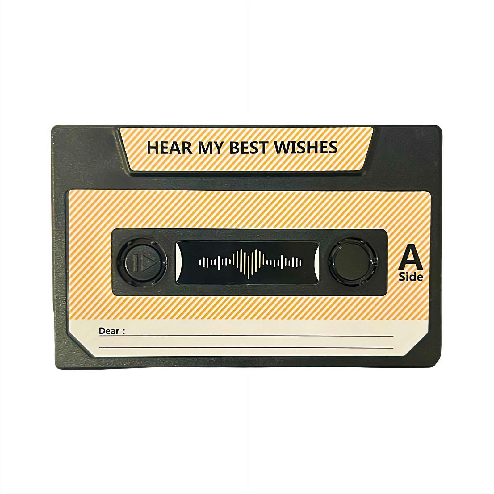 Recordable Greeting Card, Retro Cassette Tape Design, Reusable Voice Message Card with 60-Second Recording, Personalized Gift for Birthday, Anniversary, Christmas