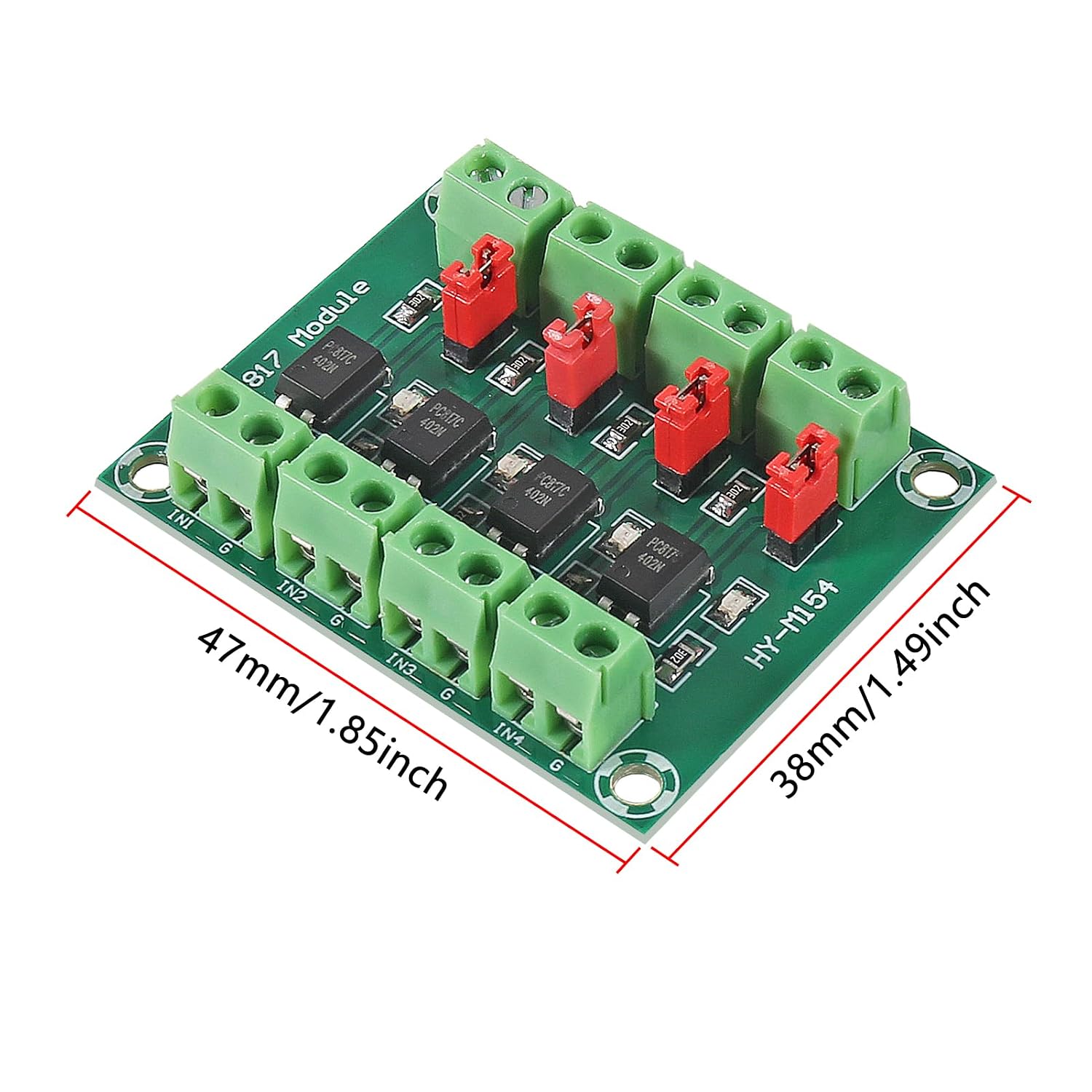 4pcs PC817 4 Channel Optocoupler Isolation Board Voltage Converter Adapter Module 3.6-30V Driver Photoelectric Isolated Module 817 Voltage Isolation Modules