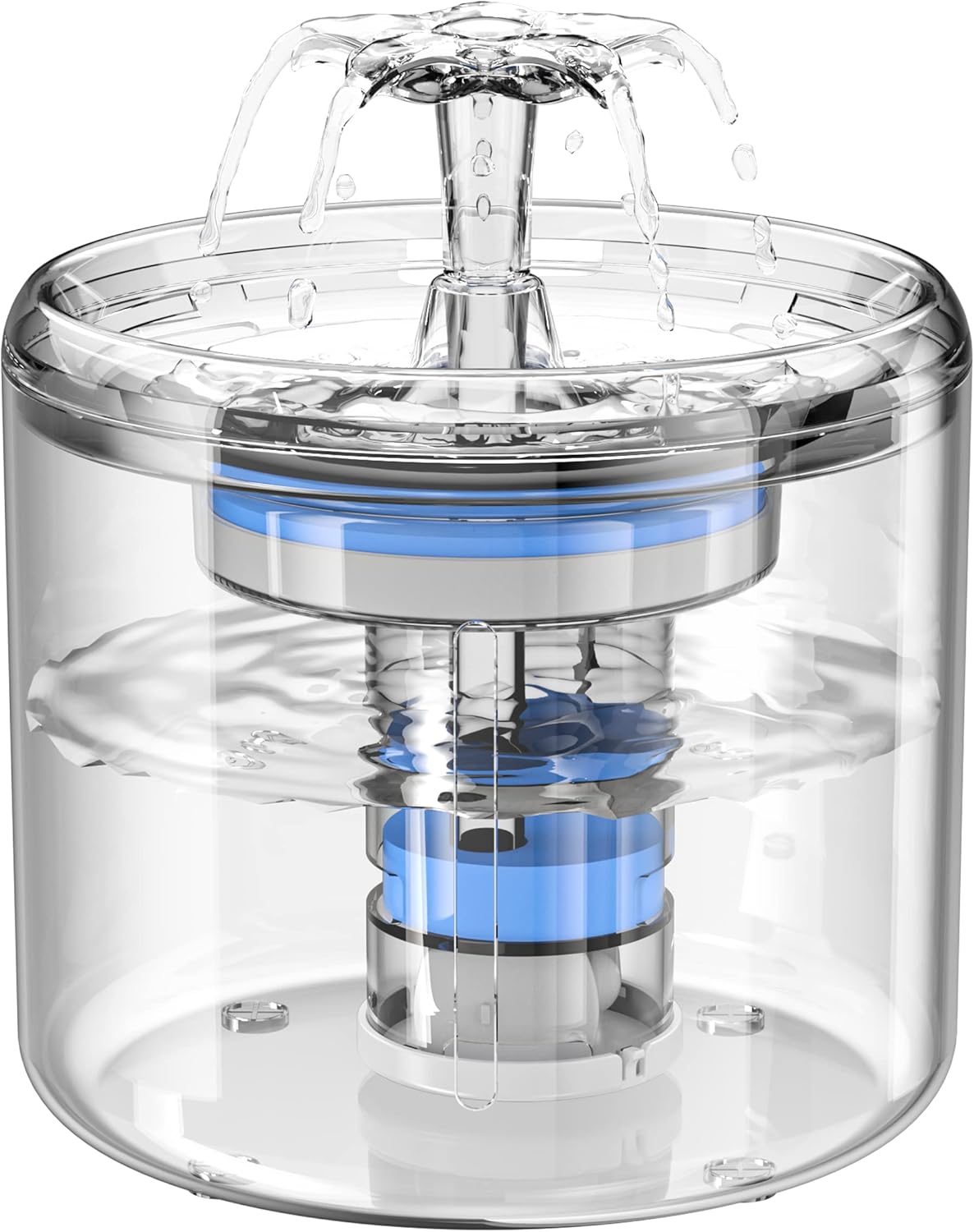 AMAKUTE 2.6L Cat Water Fountain, Ultra Quiet Pet Water Drinking Fountain for Cats