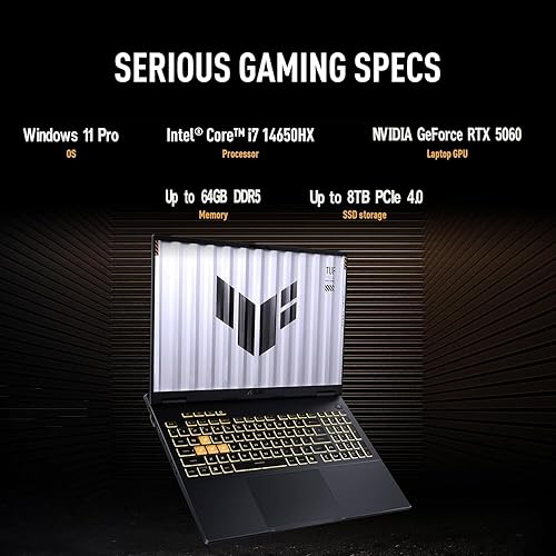 Vista 9 de ASUS Laptop para juegos TUF 2020 FHD de 15.6 pulgadas, Intel Quad-Core i5-10300H de 10ª generación, 16 GB de RAM, SSD de 1 TB, NVIDIA GeForce GTX