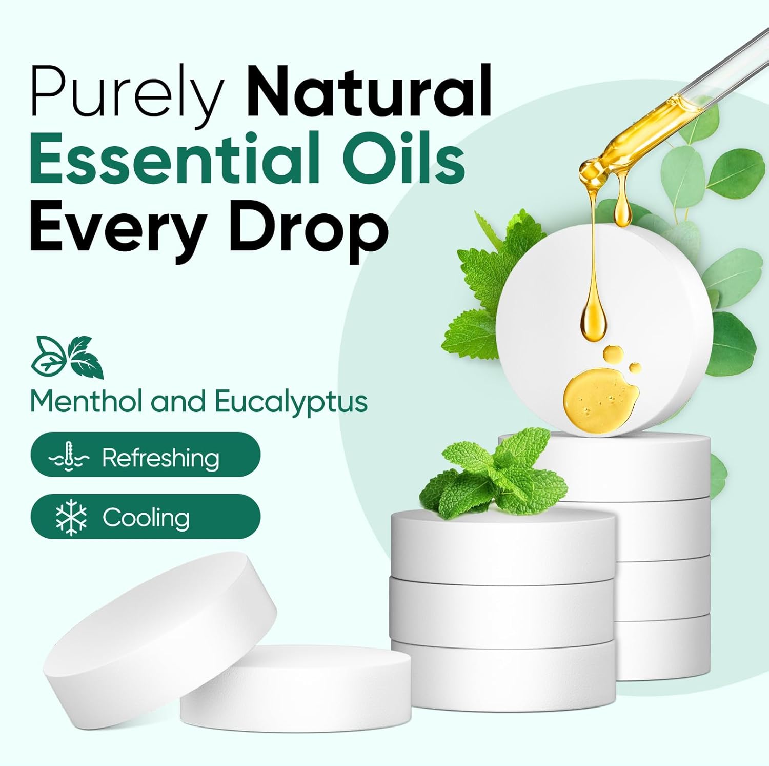 Shower Steamers Aromatherapy, 18-Pack Shower Bombs, Long-Lasting Shower Tablets Essential Oil Stress Relief and Relaxation Bath Gifts for Women and Men (Eucalyptus & Menthol) - Image 3