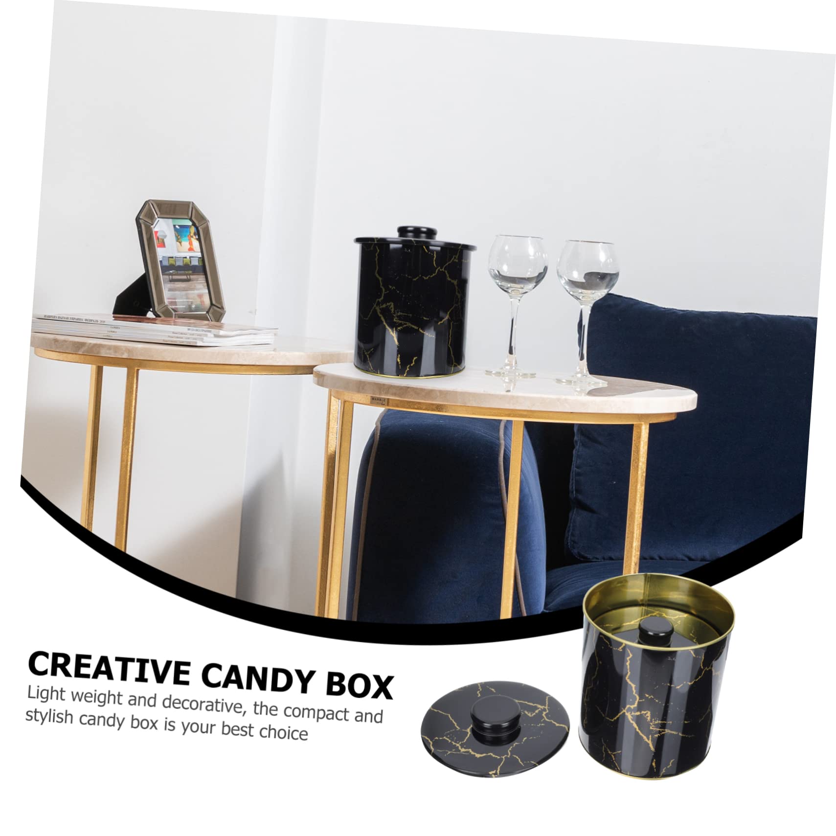 Didiseaon Set Da 2 Barattoli Porta Biscotti e Contenitori Per Caramelle in Latta Da Tè Coperchio, Design Nordico in Metallo Laminato Resistente Per La Conservazione e Decorazione Natalizia