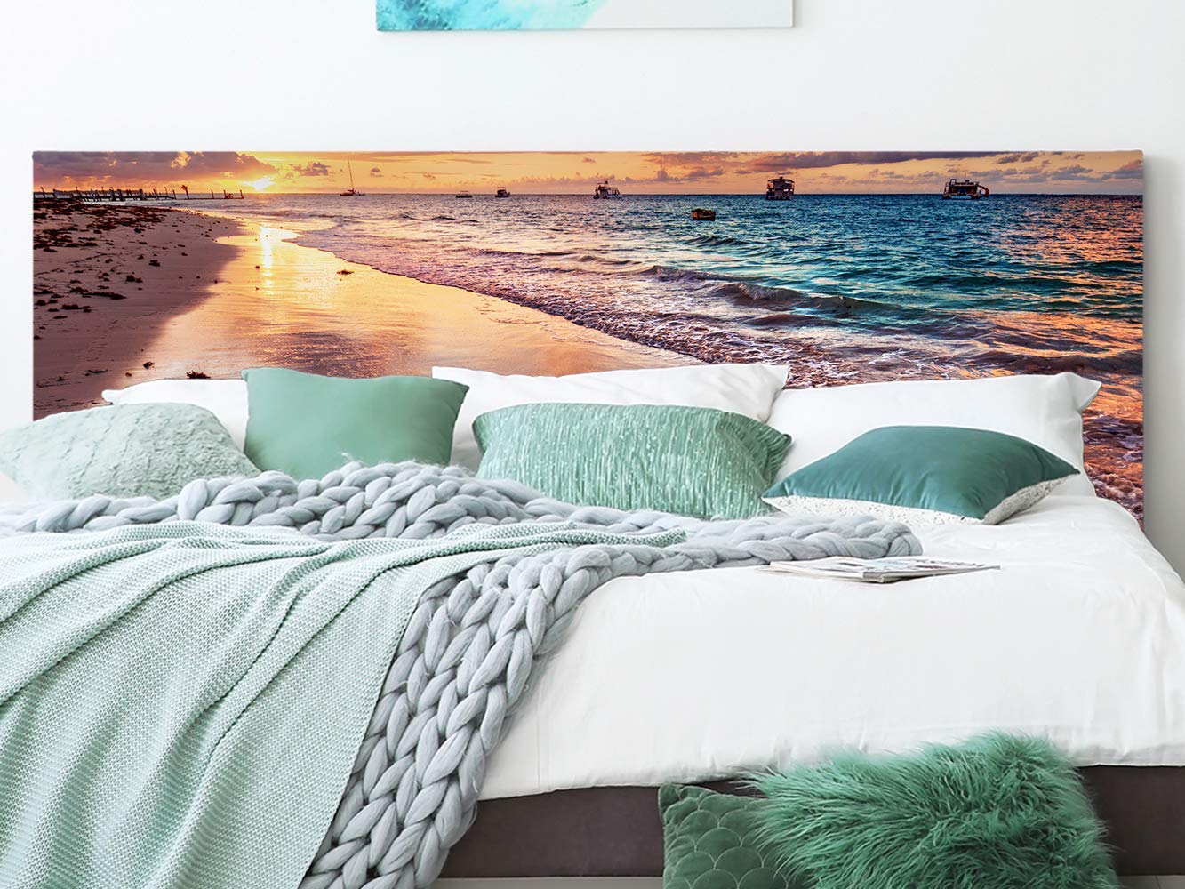Oedim Cabecero Cama Cartón Ecólogico Nido de Abeja Playa 200x60cm | Disponible en Varias Medidas | Cabecero Ligero, Elegante, Resistente y Económico