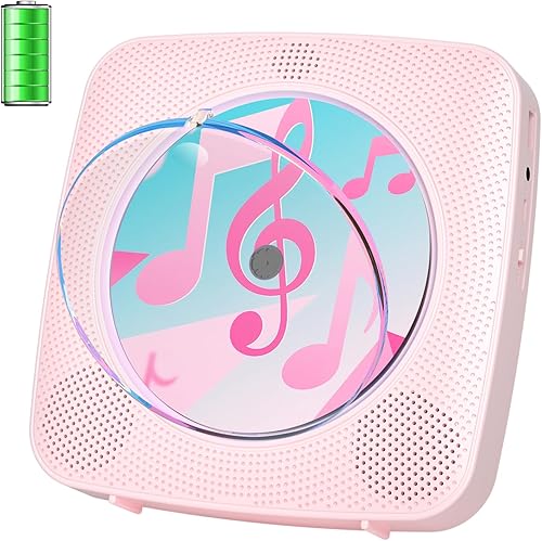 Reproductor de CD portátil Bluetooth recargable reproductores de CD para el hogar Kegaudio 1800mAh reproductor de CD de pared de escritorio con
