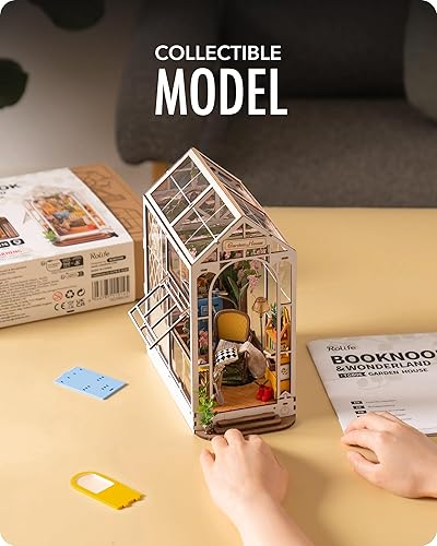 Miniatura 4 de Rolife Kit de rincón de libros para bricolaje, casa de jardín, kit de rincón de libros en miniatura 3D creativo decorativo para estantería,