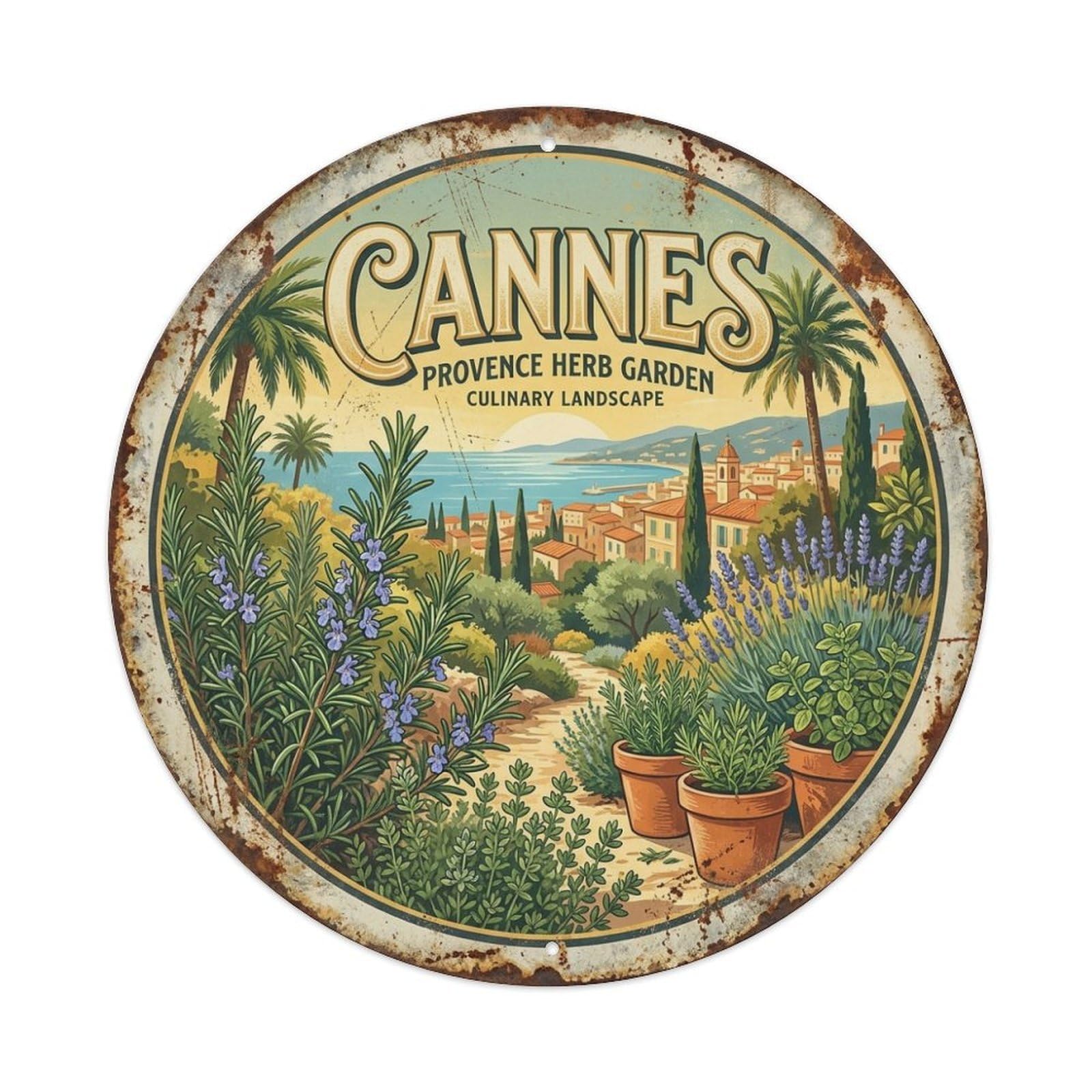 Rosemary of Cannes Mediterranean Travel Vintage Metal Tin Sign