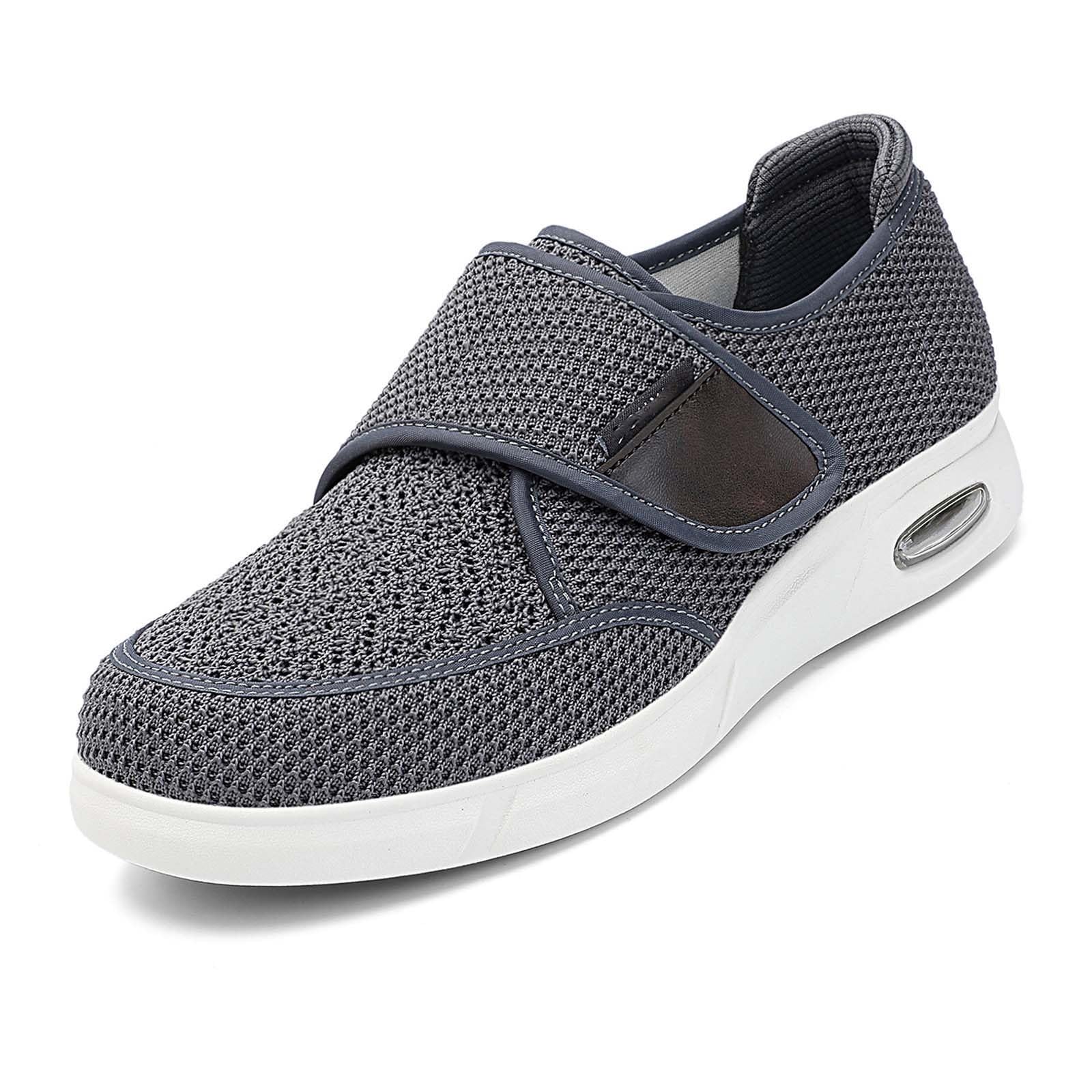 Kapcie Buty dla diabetyków dla mężczyzn Bardzo szeroka szerokość Ortopedyczne regulowane zapięcie Trampki do chodzenia Lekkie antypoślizgowe tenisówki z amortyzacją podbicia łuku