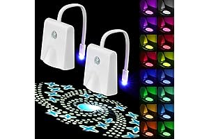 2-Pack Toilet Night Lights with Star Projector and Motion Sensor - USB...